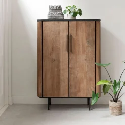 Opbergkast Soho Teakhout en betonlook, 130 x 90cm