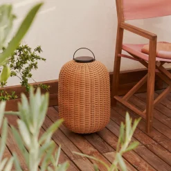 Oplaadbare Tafellamp Saranella Rotan, 55cm hoog