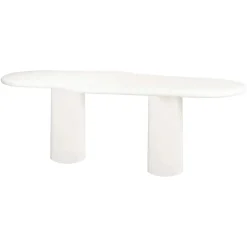 Organische Eettafel Bloomstone Eco plaster, kleur Wit