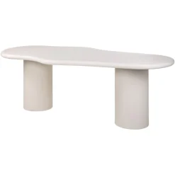 Organische Eettafel Bloomstone Eco plaster, kleur Wit