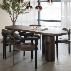 Organische Eettafel Bobbie Walnoot, 215 x 110cm