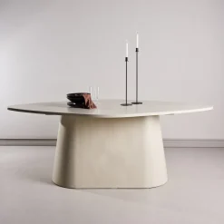 Organische Eettafel Borden Diamantvorm, 210 x 110cm, kleur Beige