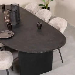 Organische Eettafel Cooper Mangohout, 250 x 110cm, kleur Zwart