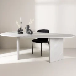 Organische Eettafel Jenea Betonlook MDF, 220 x 100cm