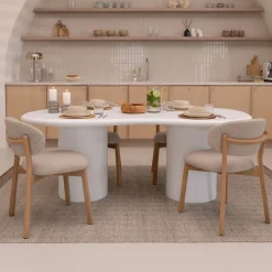 Organische Eettafel Seki kleur Wit