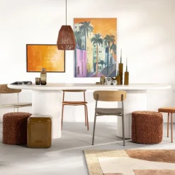 Organische Eettafel Seki kleur Wit