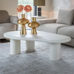 Organische Salontafel Bloomstone 160 x 80cm, kleur Wit