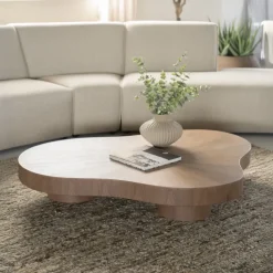 Organische Salontafel Bobbie Walnoot, 150 x 110cm