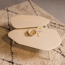 Organische Salontafel Davina Set van 2 stuks, MDF, kleur Dust