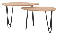 Organische Salontafel Frisk Mangohout, Set van 2 stuks