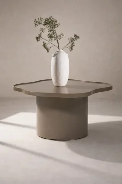 Organische Salontafel Ilene 90cm, kleur Bruin