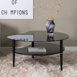 Organische Salontafel Illiana 101 x 80cm, kleur Smoke