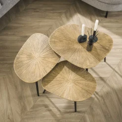 Organische Salontafel Katrell Ray Metal, Set van 3 stuks
