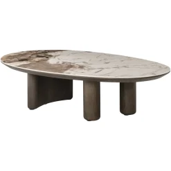 Organische Salontafel Langford Marmerlook, 135 x 80cm