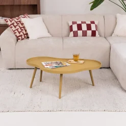 Organische Salontafel Mae 100 x 58cm, kleur Alpaca