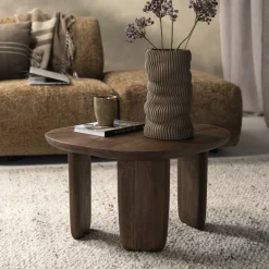 Organische Salontafel Maud Mangohout, 65 x 56cm