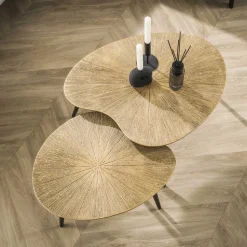 Organische Salontafel Miya Ray Metal, Set van 2 stuks