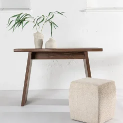 Organische Sidetable Darrnell Walnoot, 120 x 40cm