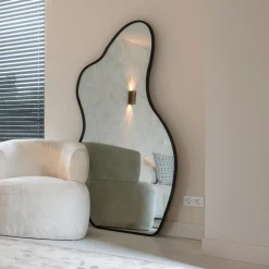 Organische Spiegel Aldon 181 x 91cm, kleur Zwart