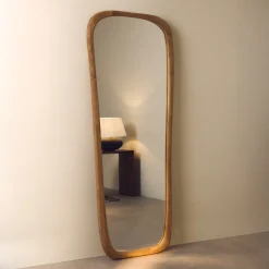 Organische Spiegel Alura Teakhout, 158 x 61cm