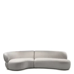 Organische 2,5-zits Bank San Remo Bouclé, kleur Naturel Grey