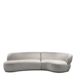 Organische 2,5-zits Bank San Remo Bouclé, kleur Naturel Grey