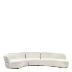 Organische 3,5-zits Bank San Remo Bouclé, kleur Simply White