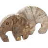 Ornament Elephant Versteend hout, 20 x 25cm