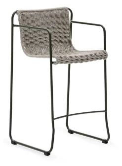 Outdoor Barkruk Maurina Handgeweven touw en staal (zithoogte 65cm)