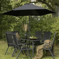 Outdoor Diningset Rosemary Met parasol
