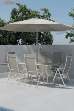 Outdoor Diningset Rosemary Met parasol