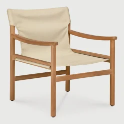 Outdoor Loungestoel Safari Teakhout, kleur Dune