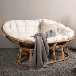 Outdoor Loveseat Larhonda Rotan, kleur Off White