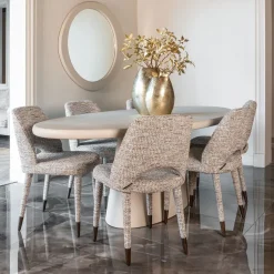 Ovale Eettafel Clayton 220 x 115cm, kleur Beige