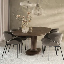 Ovale Eettafel Coco Mangohout, kleur Bruin