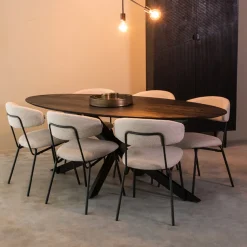 Ovale Eettafel James Mangohout, kleur Zwart