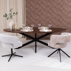 Ovale Eettafel Jesper Mangohout, 240 x 110cm, kleur Bruin