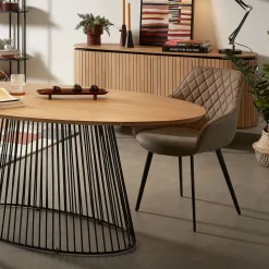 Ovale Eettafel Leska 200 x 110cm, kleur Naturel