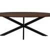 Ovale Eettafel Lifestyle Mangohout, 210 x 110cm, kleur Donkerbruin
