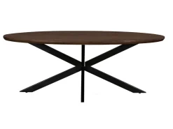Ovale Eettafel Lifestyle Mangohout, 210 x 110cm, kleur Donkerbruin