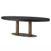 Ovale Eettafel Macaron Eikenhout en metaal, 235 x 110cm