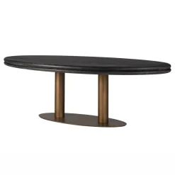 Ovale Eettafel Macaron Eikenhout en metaal, 235 x 110cm