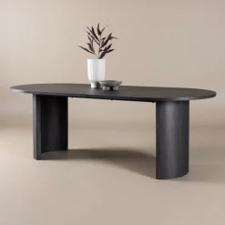 Ovale Eettafel Marysol 220 x 100cm, kleur Zwart