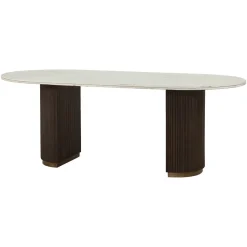 Ovale Eettafel Mayfield Marmer en mangohout