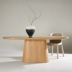 Ovale Eettafel Nateshia MDF, 200 x 90cm