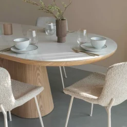 Ovale Eettafel Nathen Eiken en marmerlook