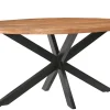 Ovale Eettafel Rocky Mangohout en staal