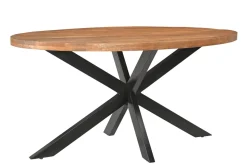Ovale Eettafel Rocky Mangohout en staal