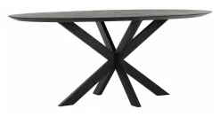 Ovale Eettafel Shape Teakhout, kleur Zwart