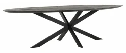 Ovale Eettafel Shape Teakhout, kleur Zwart